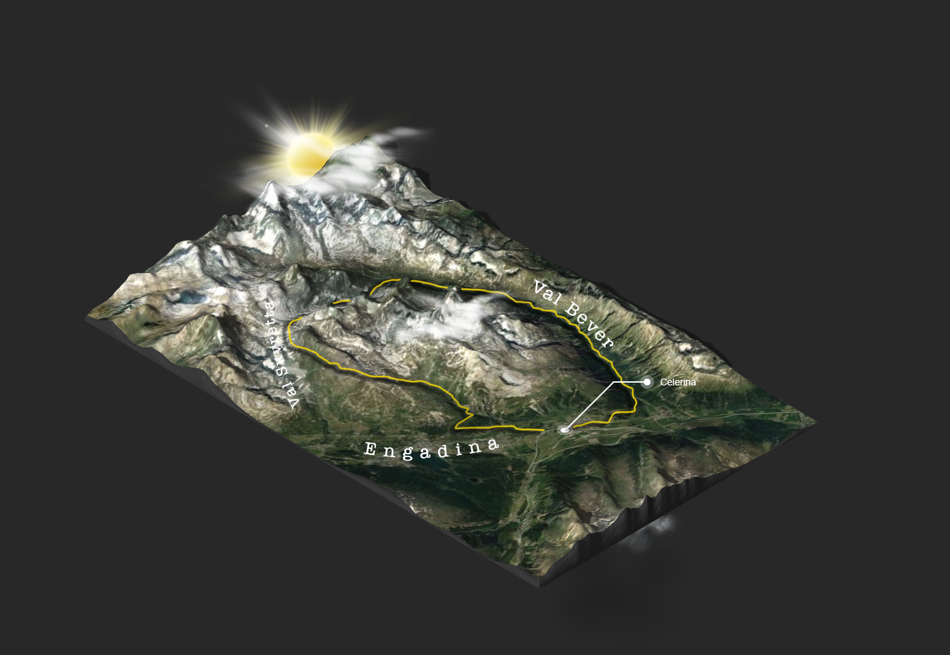 3d map Suvretta Loop mtb