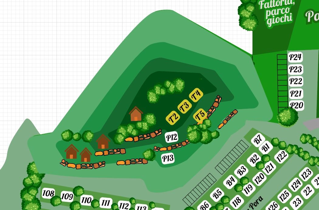Representing a Hilly or Mountainous Area on a 2D Map for Campsites and Tourist Villages